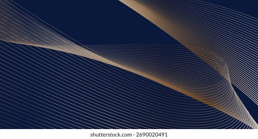 Abstract blue luxury wave background. Modern background design. golden color. Fluid shapes composition. Fit for presentation design. website, basis for banners, wallpapers, brochure, posters