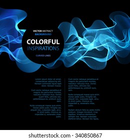 Abstract blue luxury wave layout background. Vector illustration