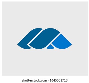 Diseño del logotipo en monograma azul M
