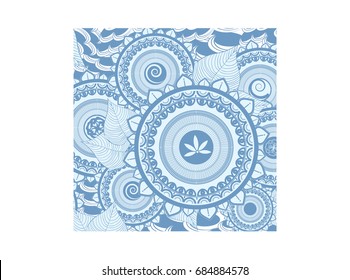 Abstract  blue mandala background