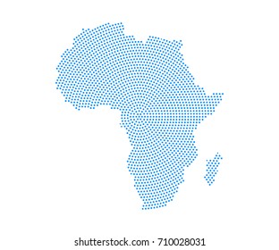 Abstract Blue Map Africa Radial Dot Stock Vector (Royalty Free ...