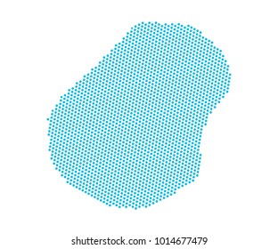 Abstract blue map of Nauru - dots planet, lines, global world map halftone concept. Vector illustration eps 10.