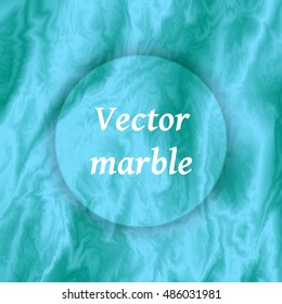 Abstract blue marble background. Marbling texture design for banner or poster with circle. Vector illustration