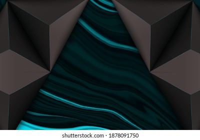 Resumen Textura de fondo de mármol azul con forma geométrica. mármoles azules y negros con remolinos de estilo lujoso natural