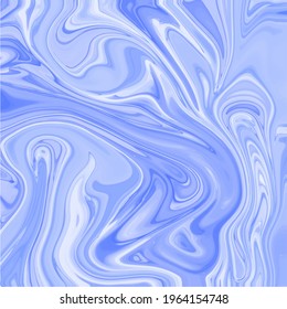 Abstract blue marble fluid painted background. Alcohol ink or watercolor art. Editable vector texture backdrop 