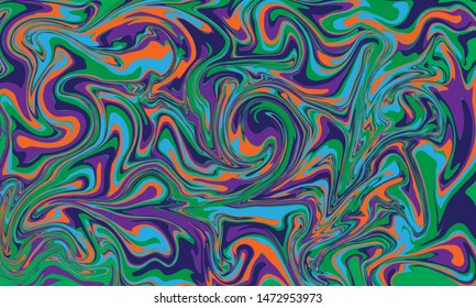 Abstract Blue Marble Texture Background. Oil, Acrylic Paint Mix Pattern. Green, Blue, Yellow Minimalist Wallpaper. Luxury Stone Material Tile. Natural Mineral, Granite Modern Design