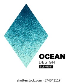Abstract blue marine rhombus element for covers, flyers, poster, placards and social media banners