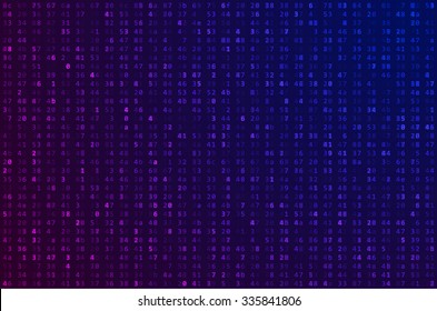 Abstract Blue Matrix Background. Binary Computer Code. Coding / Hacker concept. Vector Background Illustration.