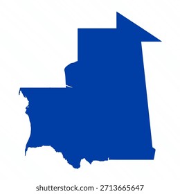 Abstract Blue Mauritania Simple Map