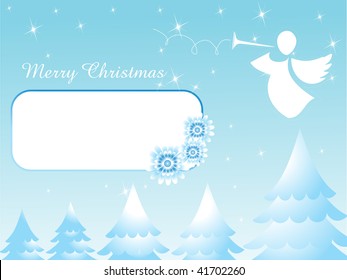 abstract blue merry christmas background, vector illustration