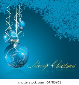 Abstract blue merry christmas background. Vector eps10 illustration