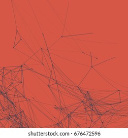 Abstract Blue Mesh on Red Background -  Vector Illustration | EPS10 Design