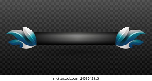 Abstract Blue and Metal Black GUI Game Title Lower Third Banner for Game UI Designs