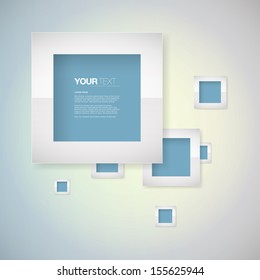 Abstract blue metal frame text box design Eps 10 vector illustration