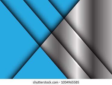 Abstract blue metal geometric overlap design modern luxury futuristic background vector illustration.