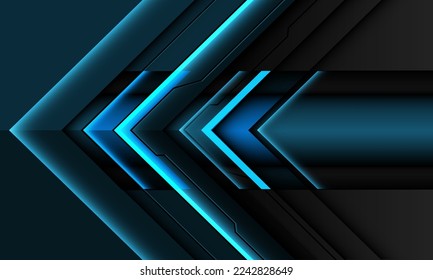 Abstract blue metallic arrow black line cyber direction design modern futuristic background vector illustration.