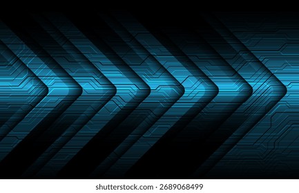 Abstract blue metallic arrow direction cyber geometric design modern technology futuristic background vector illustration.