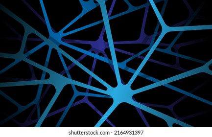 Abstract Blue Metallic Line Crack Overlap On Black Background Pattern Vector Illustration.