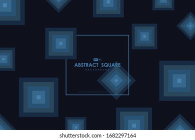 Abstract blue minimal square pattern artwork poster design background. Use for ad, poster, artwork, template design, print. illustration vector eps10