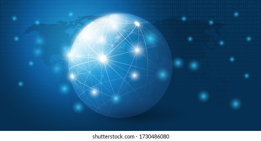 Abstract Blue Minimal Style Cloud Computing, Networks Structure, Telecommunications Concept Design, Network Connections, Transparent Sphere and Binary Code Background - Vector Illustration
 - Powered by Shutterstock - Get 15% off with code: PIKWIZARD15