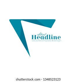 Abstract blue minimal triangle shape logo design. Vector background
