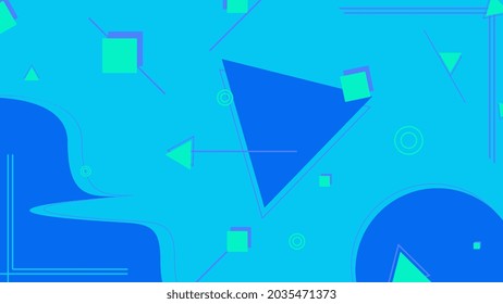 abstract blue with minimalistic geometric background. Composition of modern dynamic shapes
