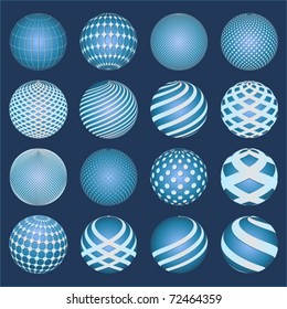 Abstract blue minimalistic world globe Sphere, vector of shapes.