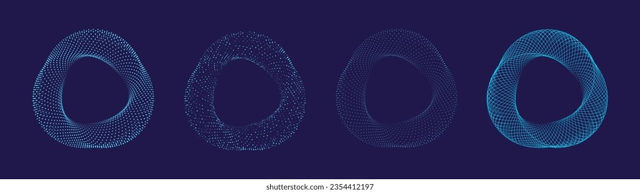 Abstract Blue Mobius Strip. Dynamic Round Shape. Abstract Modern Graphic Design Element. Geometric Symbol. Colorful Gradient Blend Design. Creative Vector Template. Impossible Circle Sign.