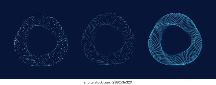 Abstract Blue Mobius Strip. Dynamic Round Shape. Abstract Modern Graphic Design Element. Geometric Symbol. Colorful Gradient Blend Design. Creative Vector Template. Impossible Circle Sign.