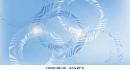Abstract blue modern background with circle elements. Digital technology concept. vector illustration
