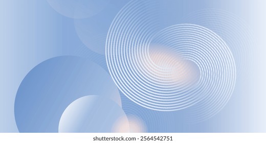 Abstract blue modern background with circle elements. Digital technology concept. vector illustration