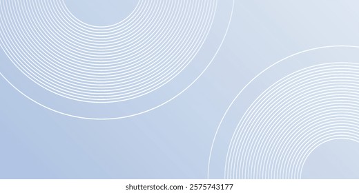 Abstract blue modern background with circle elements. Digital technology line circle simple modern design abstract