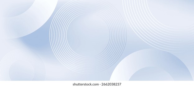 Abstrakter, blauer, moderner Hintergrund mit Kreiselementen. Digitale Technologie einfache Kunst modernes Design. Vektorgrafik