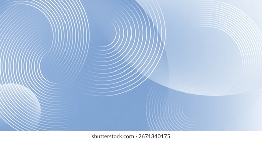 Abstrakter, blauer, moderner Hintergrund mit Kreiselementen. Digitales Technologiekonzept Vektorgrafik