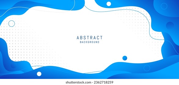 Abstract blue modern background. Colorful template banner with blue gradient color. Design with liquid shape.