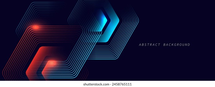 Abstract blue modern background with dynamic geometric shapes.