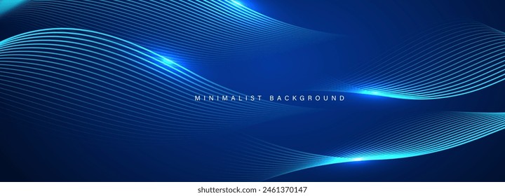 Abstrakter, moderner, blauer Hintergrund mit dynamischen geometrischen Formen.