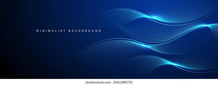 Abstract blue modern background with dynamic lines.