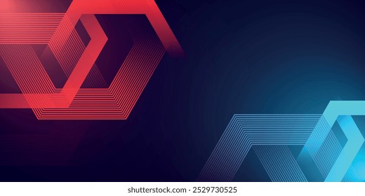 Abstract blue modern background with dynamic geometric shapes.vector