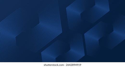 Abstract blue modern background with dynamic geometric shapes. vector 
