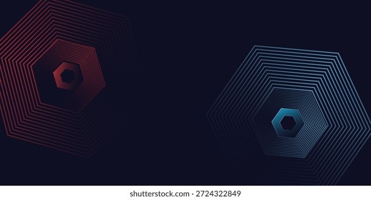 Abstract blue modern background with dynamic geometric shapes.