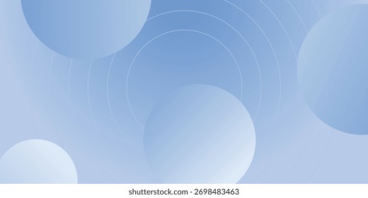 Fundo moderno azul abstrato com elementos de círculo elegantes. Conceito de fundo com estilo de bolha branco bonito.