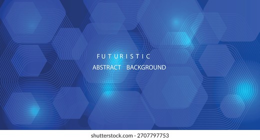 Abstractas fondo azul moderno con líneas geométricas brillantes. Diseño de forma hexagonal degradado azul. Concepto de tecnología futurista moderna 