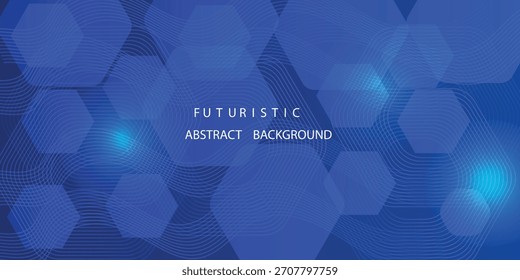Abstractas fondo azul moderno con líneas geométricas brillantes. Diseño de forma hexagonal degradado azul. Concepto de tecnología futurista moderna 