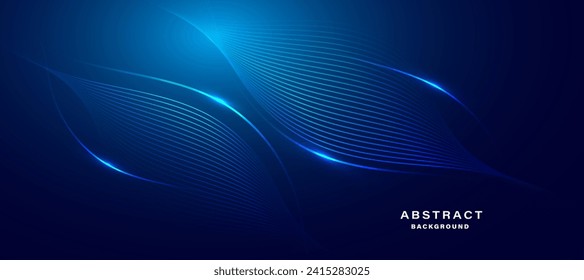 Abstract blue modern background with smooth lines. Dynamic waves. vector illustration.