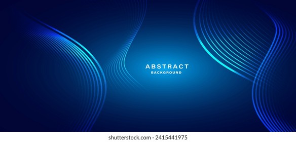 Abstract blue modern background with smooth lines. Dynamic waves. vector illustration.