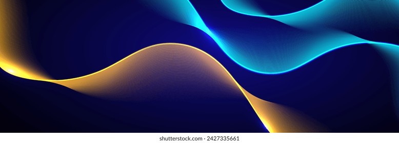 Abstract blue modern background with smooth lines. Dynamic waves. vector illustration.