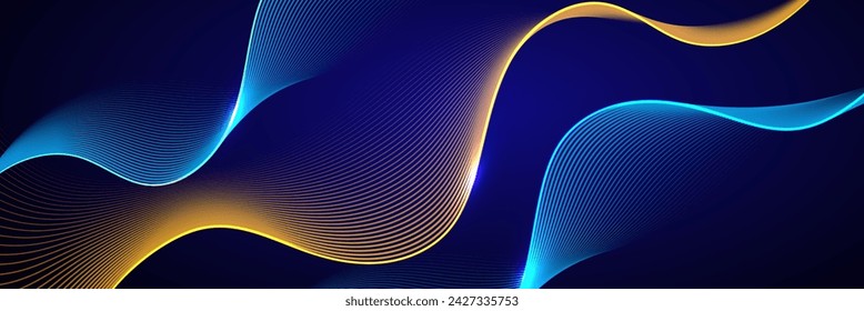 Fondo moderno azul abstracto con líneas suaves. Ondas dinámicas. ilustración vectorial.