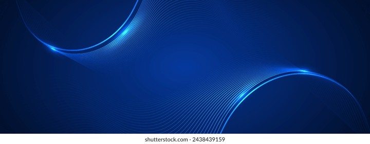 Abstrakter blauer moderner Hintergrund mit glatten Linien. Dynamische Wellen. Vektorgrafik.