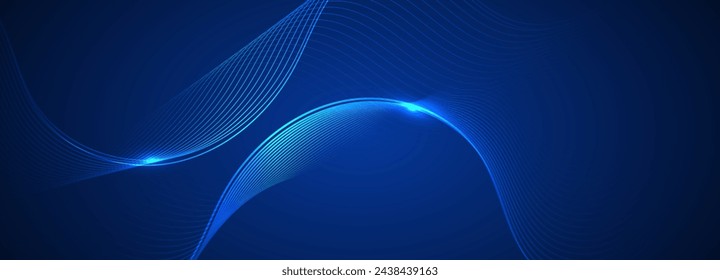 Abstract blue modern background with smooth lines. Dynamic waves. vector illustration.
